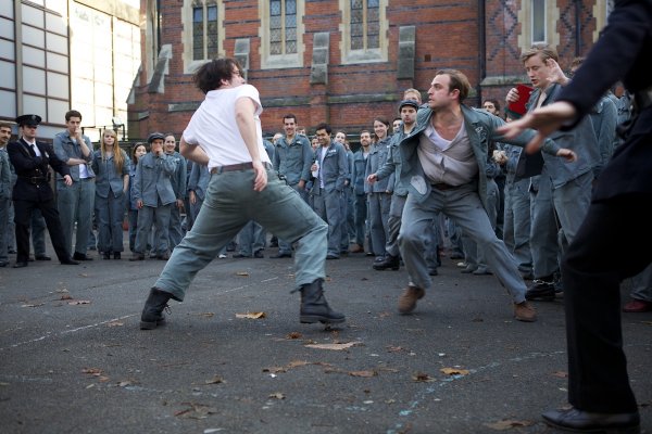 Hired actors ‘fight’ as part of the production of The Shawshank Redemption in 2012. © Carlotta Cardana